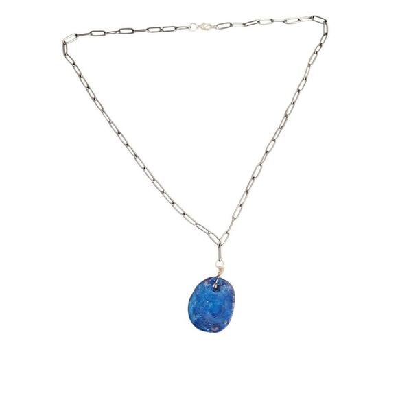 Air Dry Clay Stamped Stainless Steel Paper Clip Chain Clover Charm - Picture 2 of 5